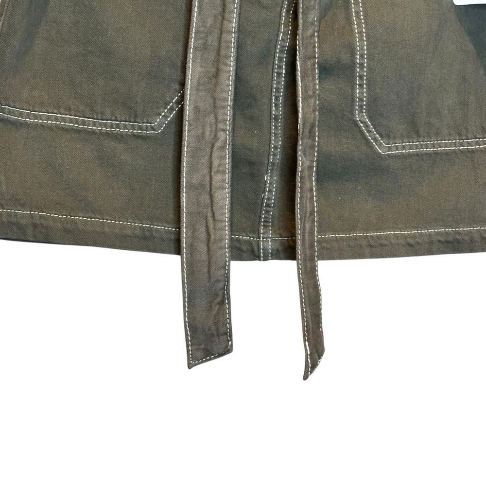 Free People Splendor  In The Grass Army Green Paper Bag Denim Skirt Size 4 NEW - Picture 8 of 11